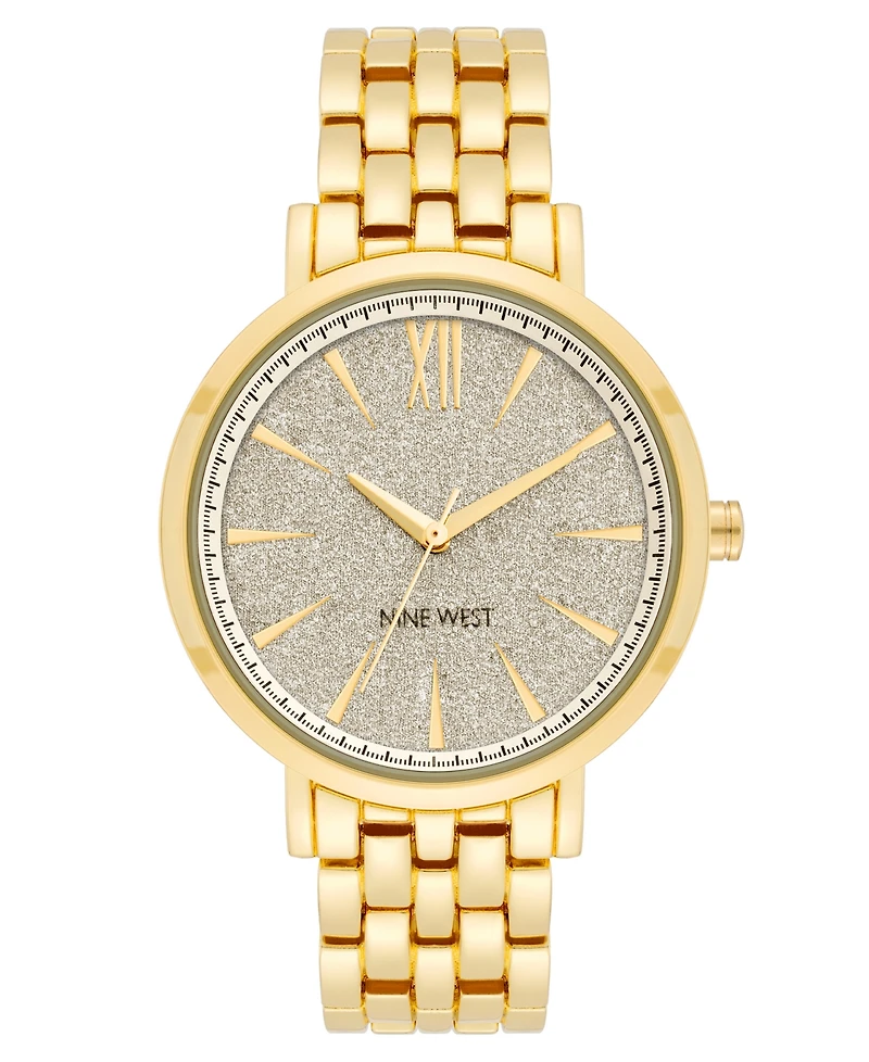 Nine West Women's Quartz Gold-Tone Alloy Link Bracelet Watch, 36.5mm