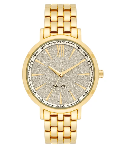 Nine West Women's Quartz Gold-Tone Alloy Link Bracelet Watch, 36.5mm