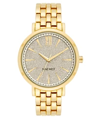 Nine West Women's Quartz Gold-Tone Alloy Link Bracelet Watch, 36.5mm