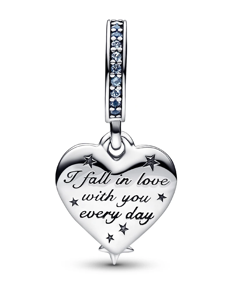 Pandora Mixed Stone Celestial Shooting Star Heart Double Dangle Charm