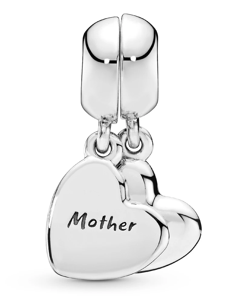 Pandora Sterling Silver Mother Son Heart Split Dangle Charm