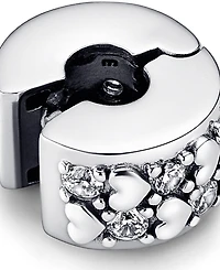 Pandora Cubic Zirconia Infinite Hearts Sparkling Clip Charm