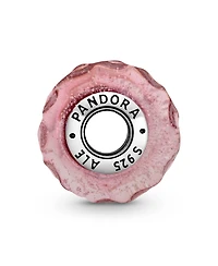 Pandora Sterling Silver Wavy Fancy Pink Murano Glass Charm
