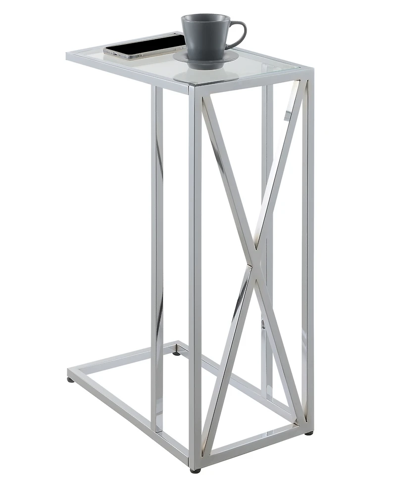 Convenience Concepts 15.75" Oxford Glass C End Table