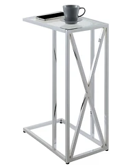 Convenience Concepts 15.75" Oxford Glass C End Table