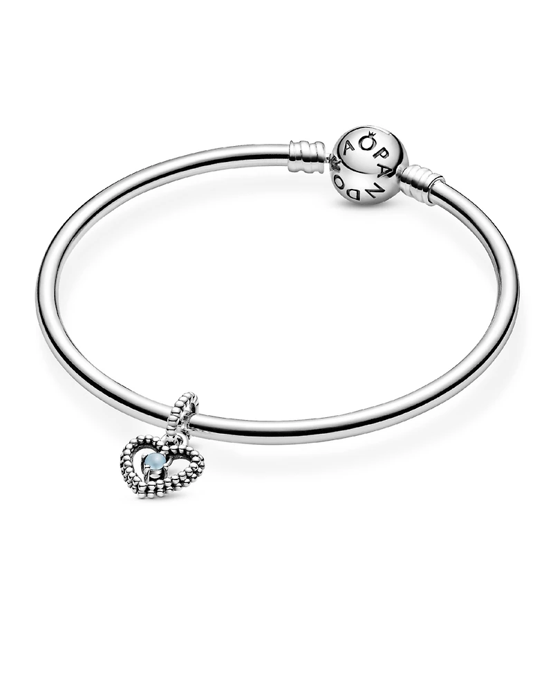 Birthstone Crystals Beaded Heart Dangle Charm