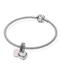Pandora Cubic Zirconia Mother Daughter Hearts Dangle Charm