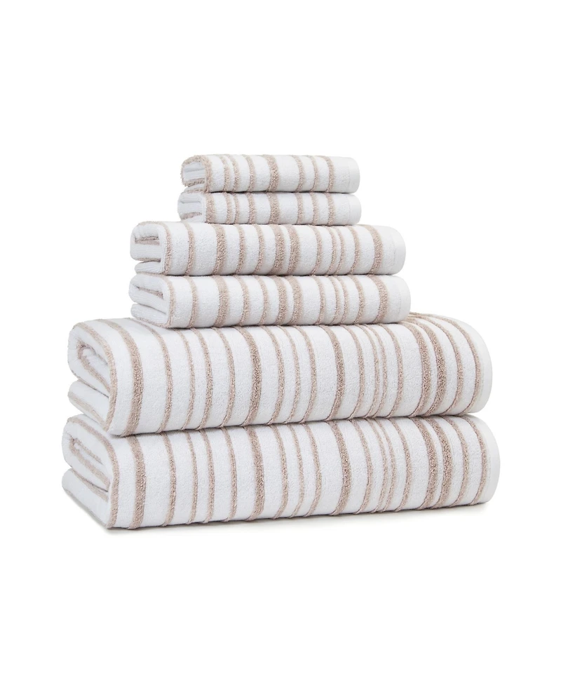 Cassadecor Urbane Stripe Cotton Hand Towel, 18" x 28"