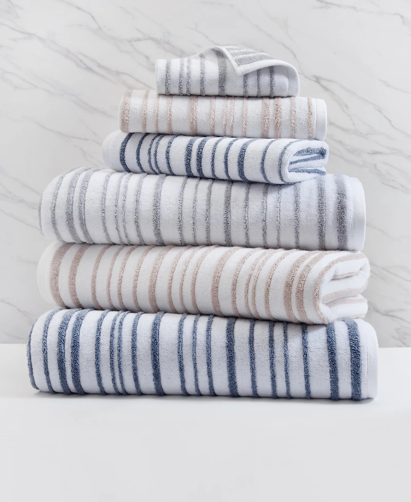 Cassadecor Urbane Stripe Cotton Wash Towel, 13" x