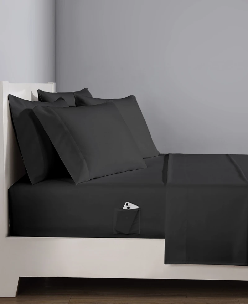 Closeout! Cole New York Solution Solid Microfiber 6-Pc. Sheet Set, King