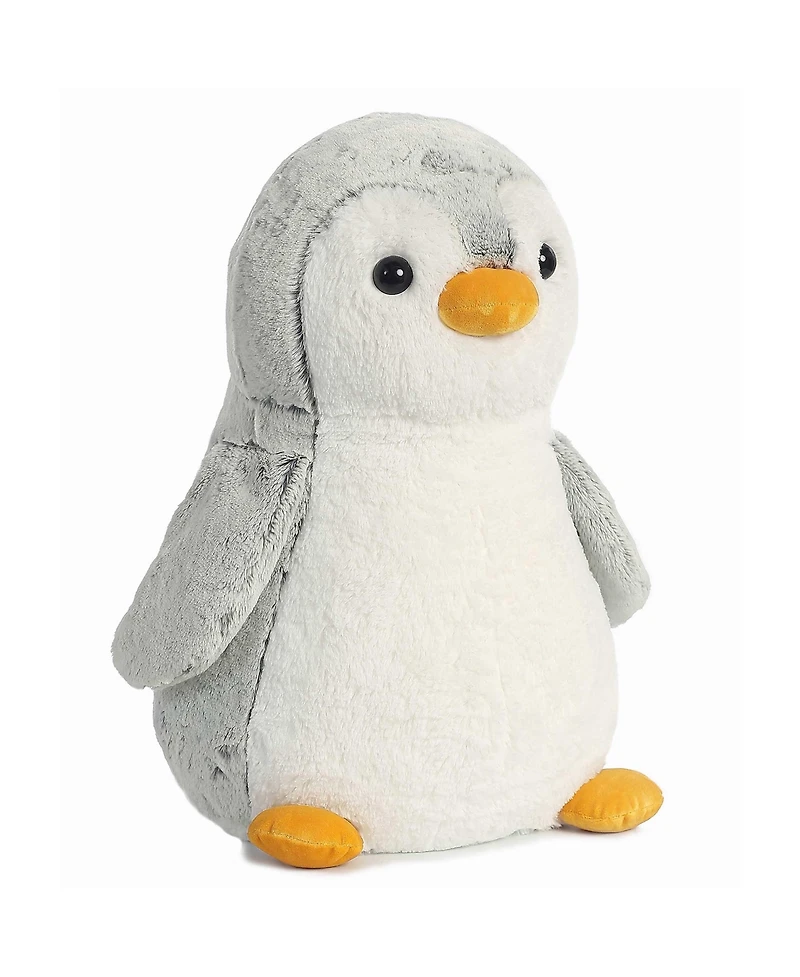 Aurora Medium Gray PomPom Penguin Playful Plush Toy Gray 11.5"
