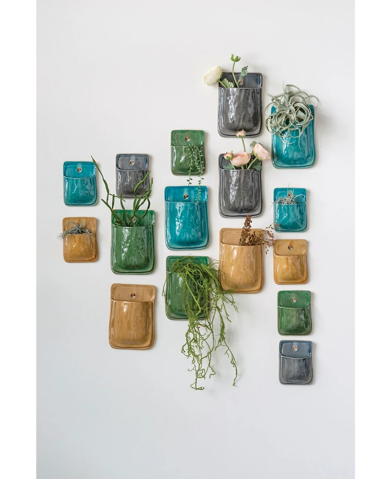 Large Pocket Terracotta Wall Planter Set of 4 Colors