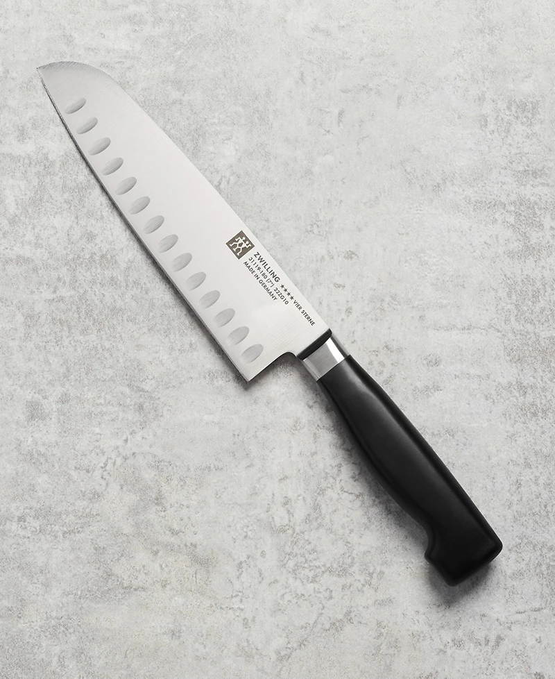 Zwilling Four Star 7" Hollow Edge Santoku Knife