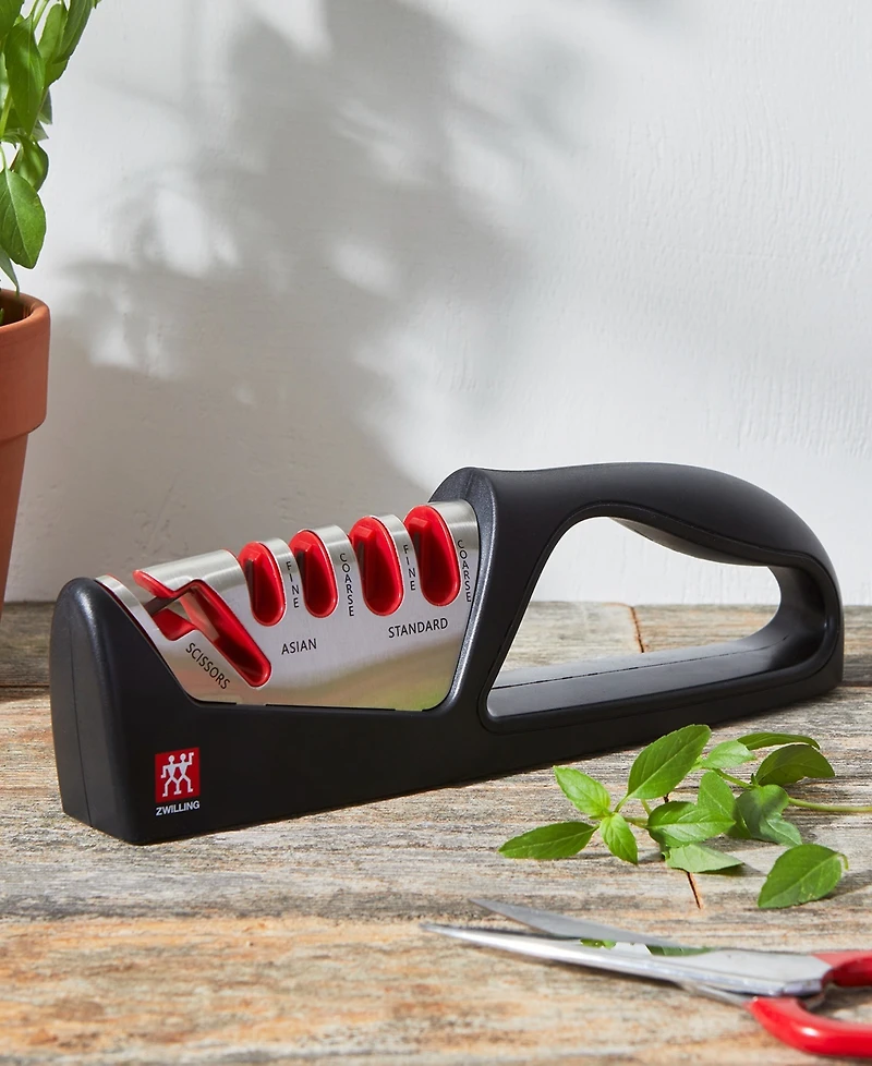 Zwilling 4-Stage Pull Through Knife Sharpener with Shear Sharpener