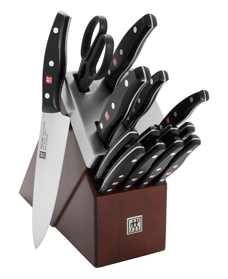 Zwilling Twin Signature 15-Piece Self-Sharpening Knife Block Set