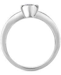 Diamond Bezel Milgrain Engagement Ring (5/8 ct. t.w.) in 14k White Gold