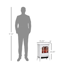 Homcom Electric Fireplace Stove, Freestanding Fireplace Heater, 750W/1500W