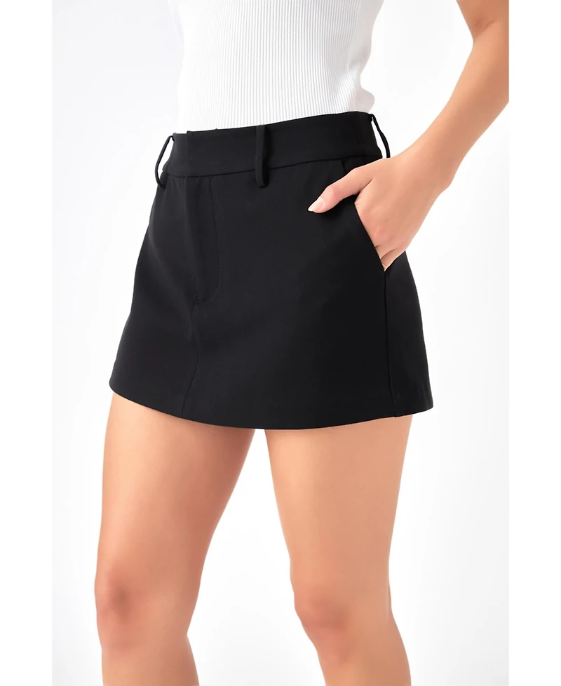 Women's Low Waisted Mini Skort