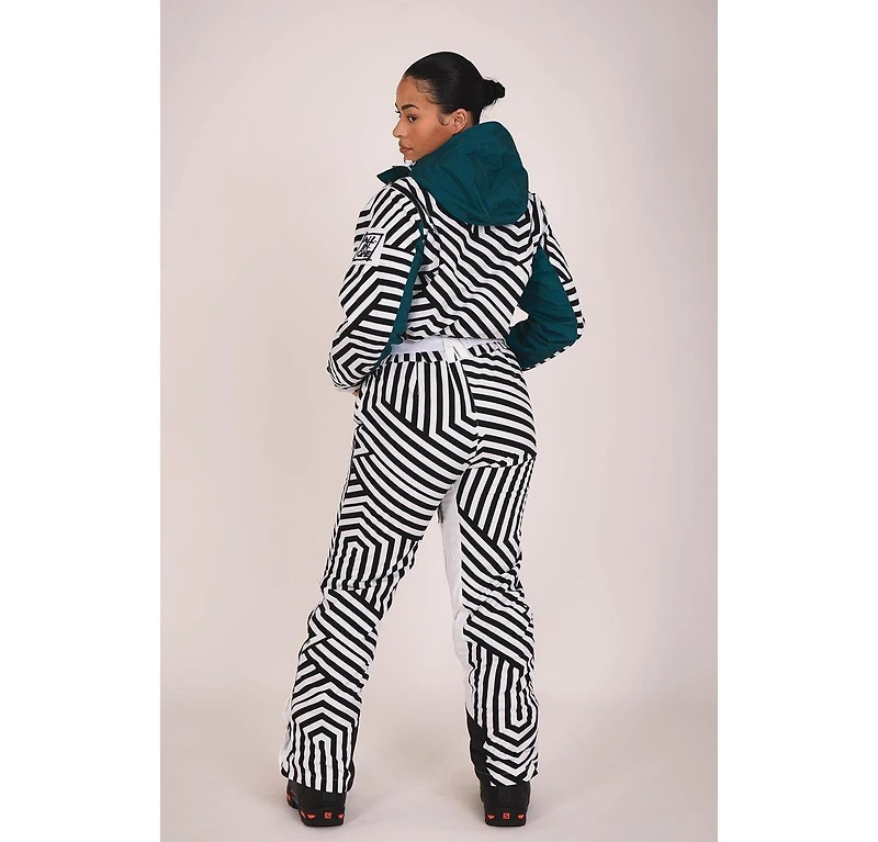 Fall Line Black & White Curved Women's Ski Suit