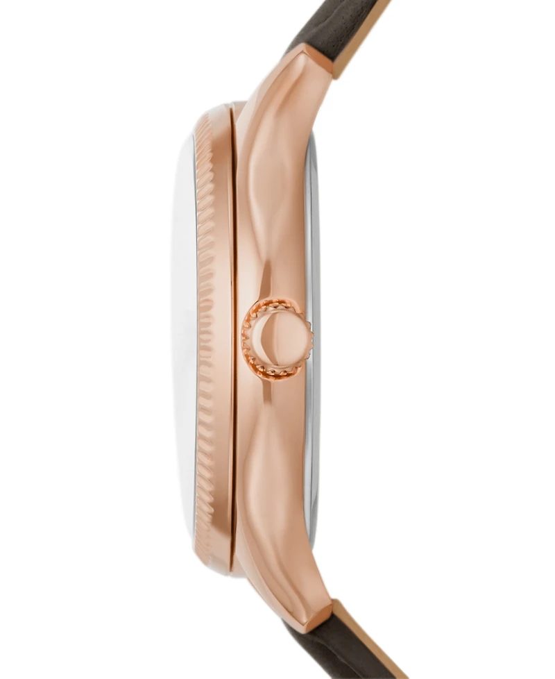 Fossil Women's Rye Multifunction Gray Leather Watch, 36mm