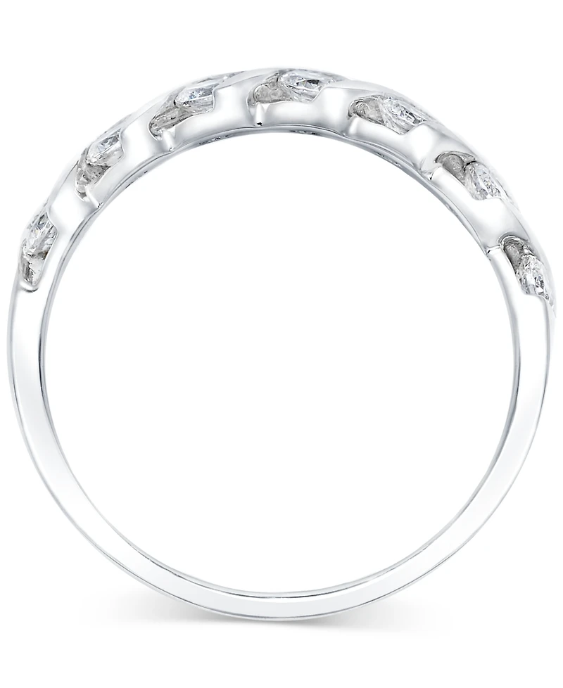 Diamond Diagonal Channel-Set Anniversary Ring (1-1/3 ct. t.w.) in 14k White Gold