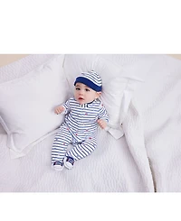 Little Me Baby Boys Sports Footed Coverall and Hat, 2 Piece Set