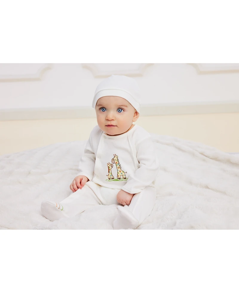 Little Me Baby Boys or Girls Giraffe Coverall with Hat, 2 Piece Set