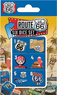 MasterPieces Route 66 - 6 Piece D6 Gaming Dice Set Ages 6 and Up