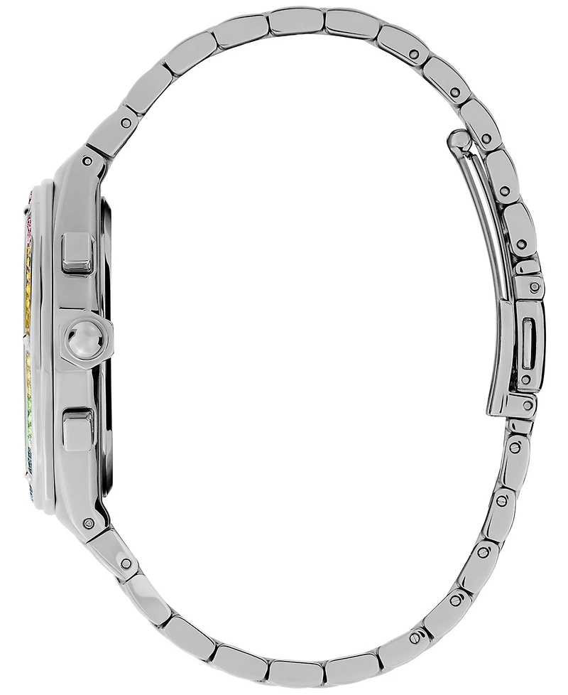 Olivia Burton Women's Hexa Multifunction Silver-Tone Stainless Steel Bracelet Watch 38mm