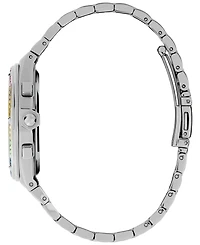 Olivia Burton Women's Hexa Multifunction Silver-Tone Stainless Steel Bracelet Watch 38mm