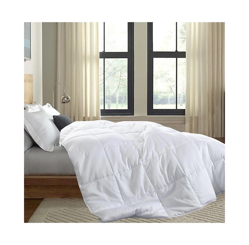 Viscose From Bamboo Filled Blanket 300 Thread Count 100% Cotton Sateen White Shell, Full/Queen