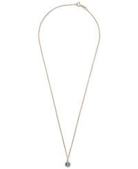 3-Pc. Set Blue Topaz (1-3/4 ct. tw) & Diamond Accent Pendant Necklace, Matching Ring & Drop Earrings in 14k Gold-Plated Sterling Silver