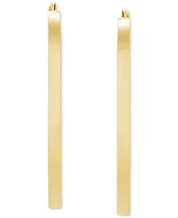 Polished Oval Flat-Edge Tube Earrings in 10k Gold, 1-1/5"