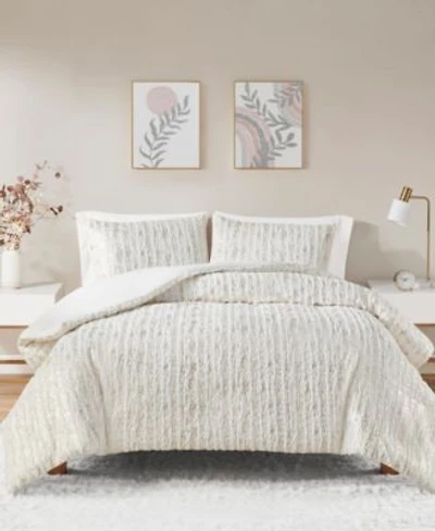 Intelligent Design Naomi Metallic Print Faux Fur Duvet Cover Set
