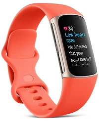 Fitbit Unisex Charge 6 Silicone Fitness Tracker Watch 36mm