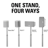 Sanus WSSA1 Adjustable Height Wireless Speaker Stand for Sonos One, Play:1, and Play:3 - Each