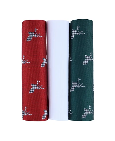 Trafalgar Men's Comet Holiday Hanky Set (3 Pack)