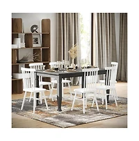 Merrick Lane Finnley Wooden Dining Table With Sculpted Legs