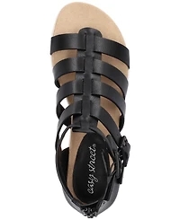 Easy Street Women's Simone Zip Wedge Sandals