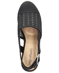 Easy Street Women's Taffy Buckle Slingback Espadrille Wedges