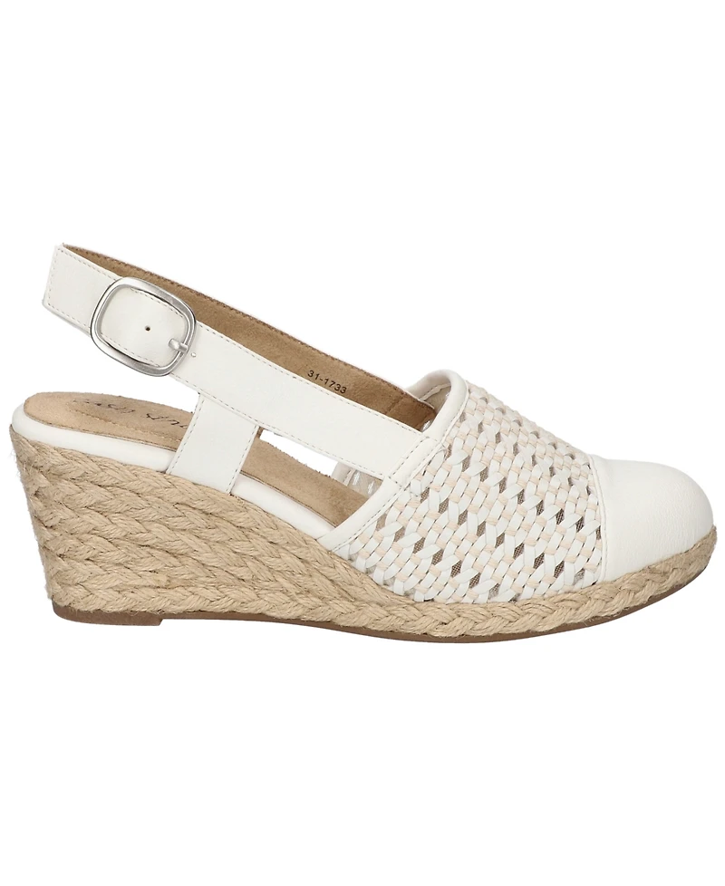 Easy Street Women's Taffy Buckle Slingback Espadrille Wedges
