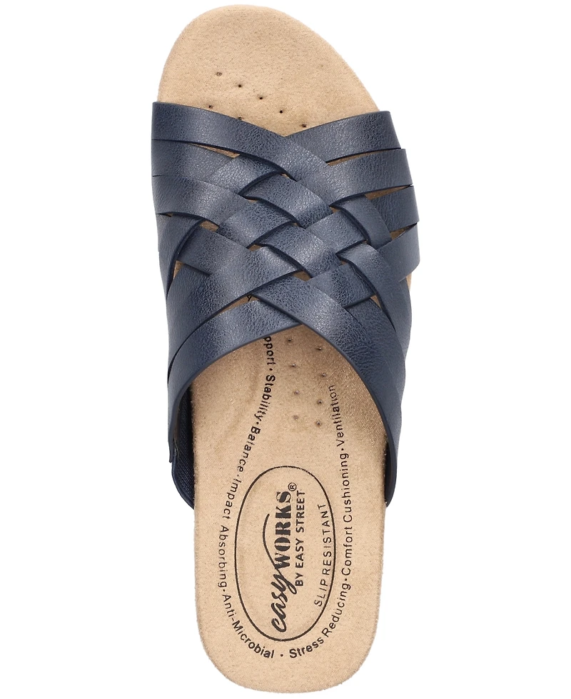 Easy Street Women's Rosanna Slip-On Slip Resistant Wedge Sandals
