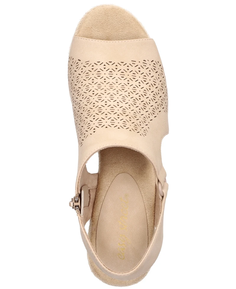 Easy Street Women's Serena Zip Espadrille Wedge Sandals