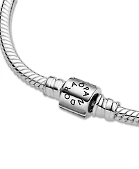 Pandora Moments Sterling Silver Barrel Clasp Snake Chain Bracelet