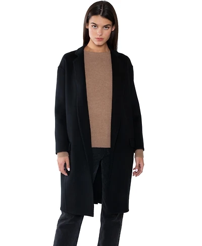 Jennie Liu Women's Cashmere Wool Double-faced Lapel Overcoat