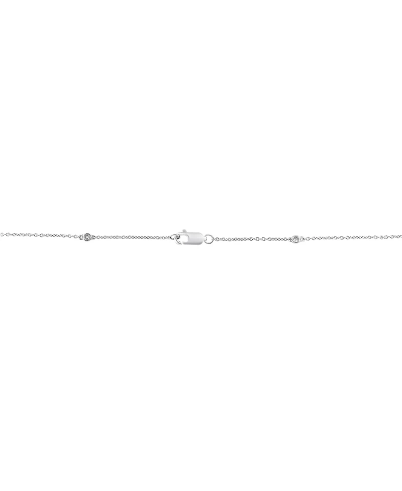 Effy Diamond Bezel Station 18" Collar Necklace (1/6 ct. t.w.) in Sterling Silver