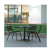 Emma+Oliver 31.5'' Square Aluminum Indoor-Outdoor Table With Base