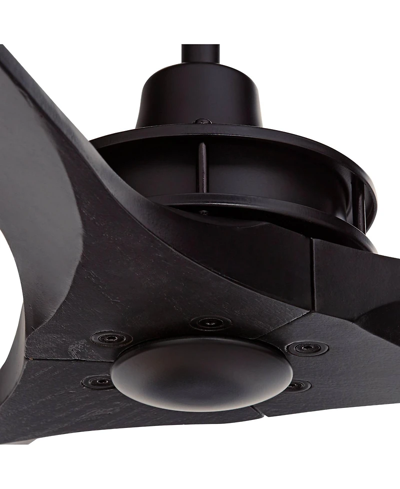 52" Windspun Modern Indoor 3 Ceiling Fan with Remote Control Matte Black Solid Wood for Living Room Kitchen House Bedroom Family Dining Home Offi