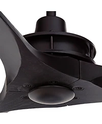 52" Windspun Modern Indoor 3 Ceiling Fan with Remote Control Matte Black Solid Wood for Living Room Kitchen House Bedroom Family Dining Home Offi