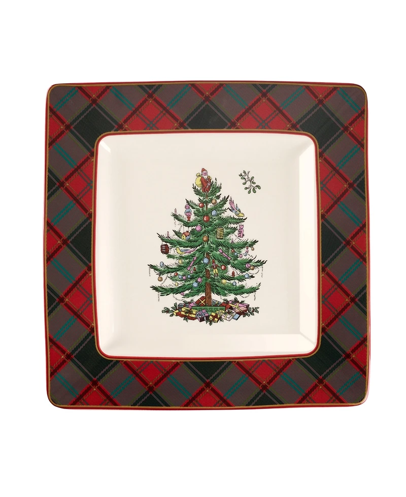 Spode Christmas Tree Tartan 9-Piece Hot Chocolate Set